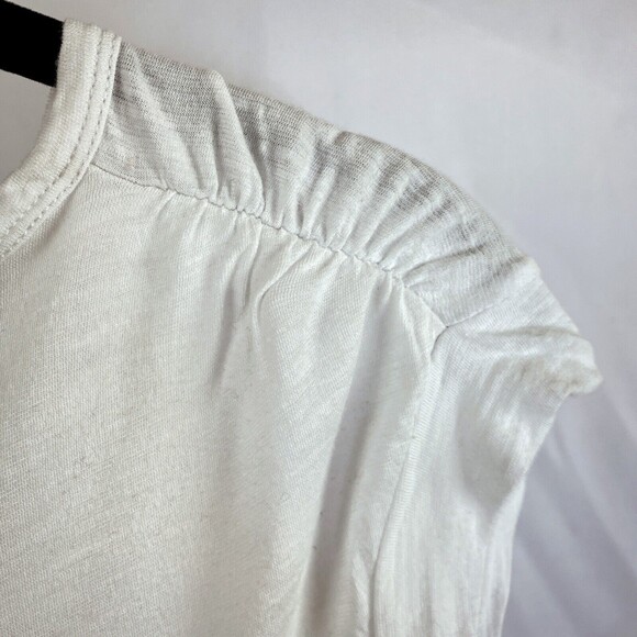 Calvin Klein Jeans White Aqua Blue Colorblock Cap Sleeve Top - Picture 5 of 12